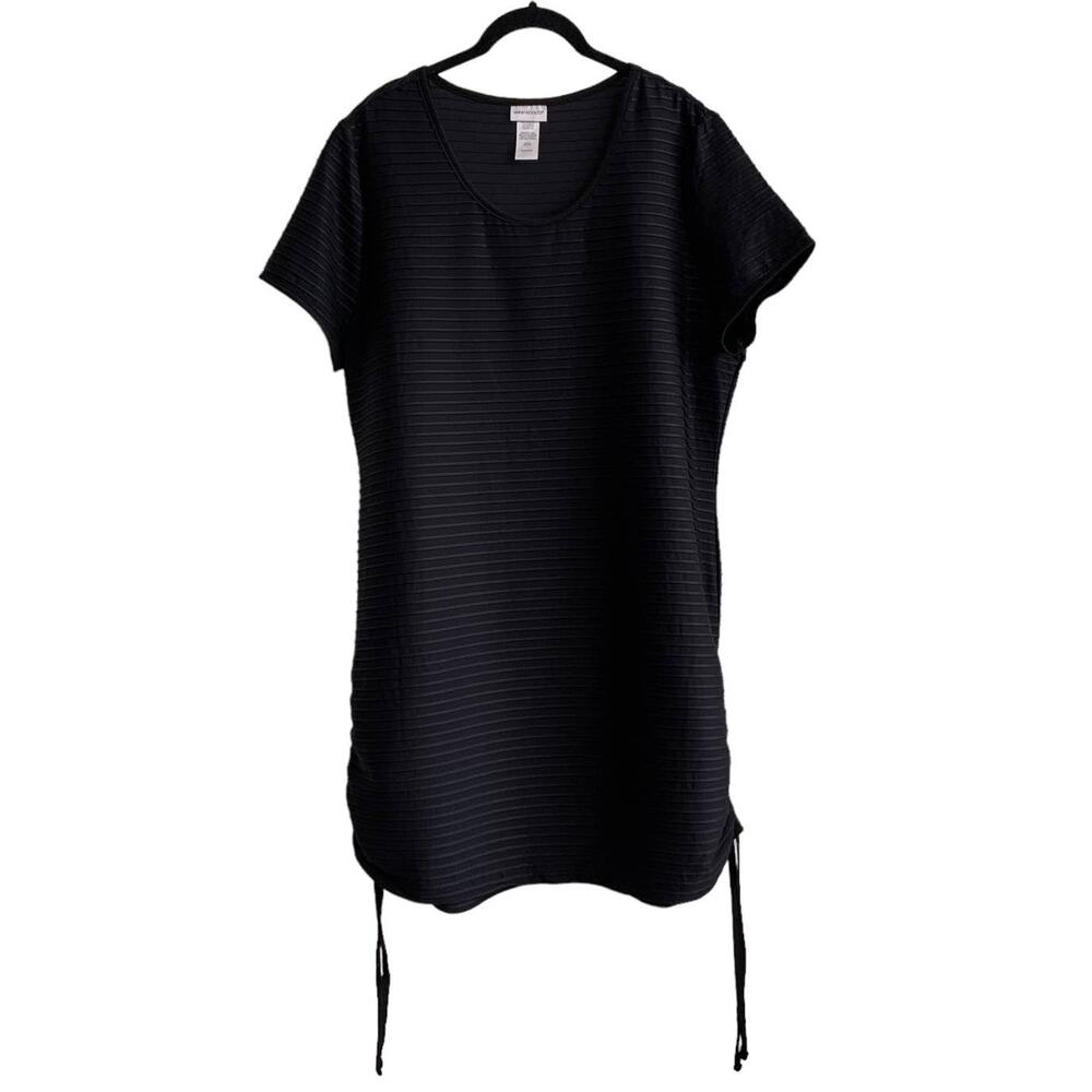Wearabouts Large Striped Ruched Swim Cover Up Dress